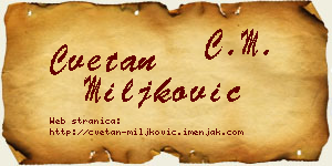 Cvetan Miljković vizit kartica